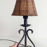Mid-20th Century Spanish Hand-Forged Wrought Iron Table Lamps