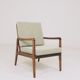 Mid-Century Armchair Corduroy Cushion Rustic Wood, 1980s