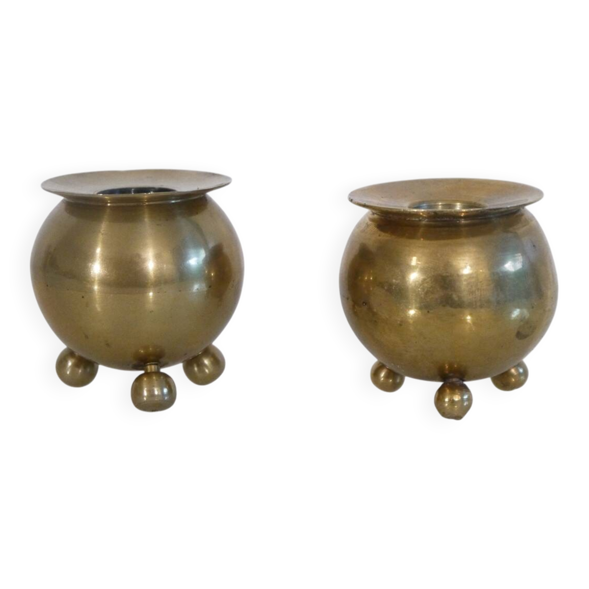 Pair of Swedish brass candlesticks 1970