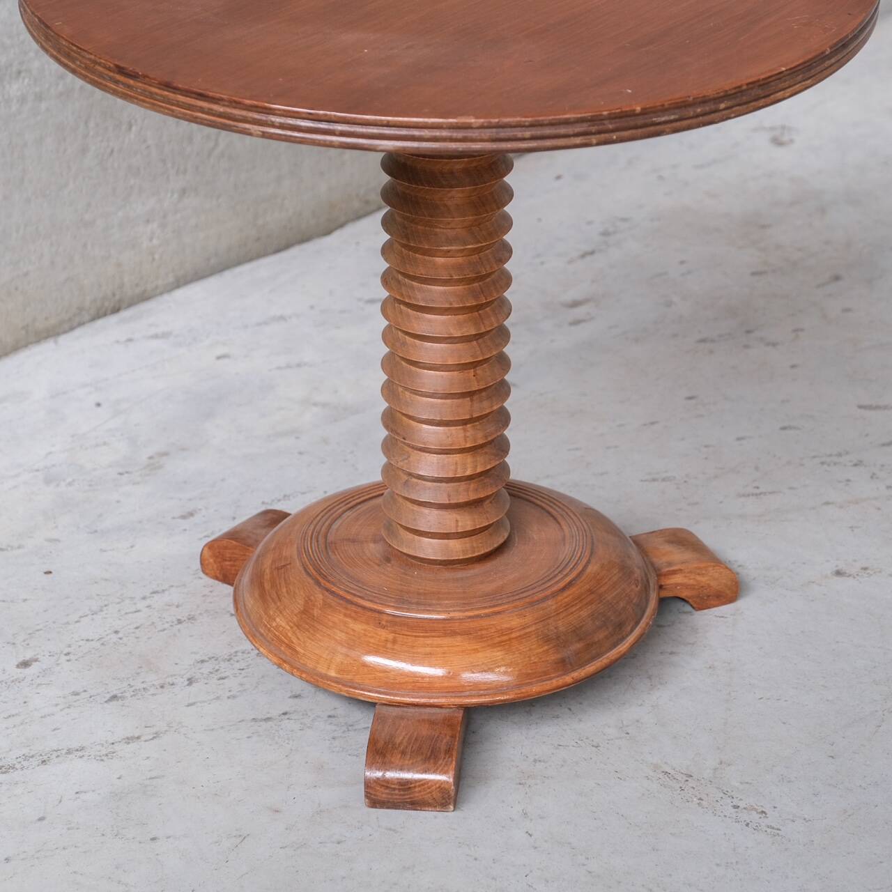 French turned oak art deco style side table