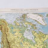 Vintage North America map from 1950