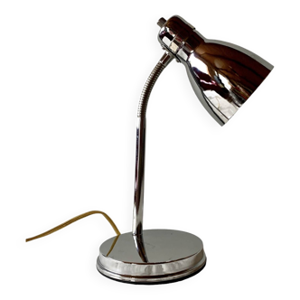 Massive vintage accent lamp in chrome metal