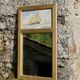 Mirror trumeau sailboat oil painting on wood