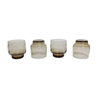 Lot de 4 verres en verre fumé, effet tourbillon Lever