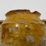 Magnifique pot à confit jaune vernissé, sud ouest de la France. XIXème
