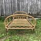 Old bed basket 1 person curved rattan 60s vintage
