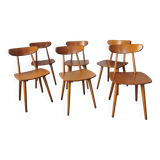 Set of 6 Hiller chairs, vintage bistro
