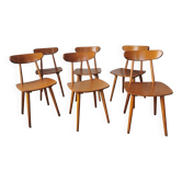 Set of 6 Hiller chairs, vintage bistro