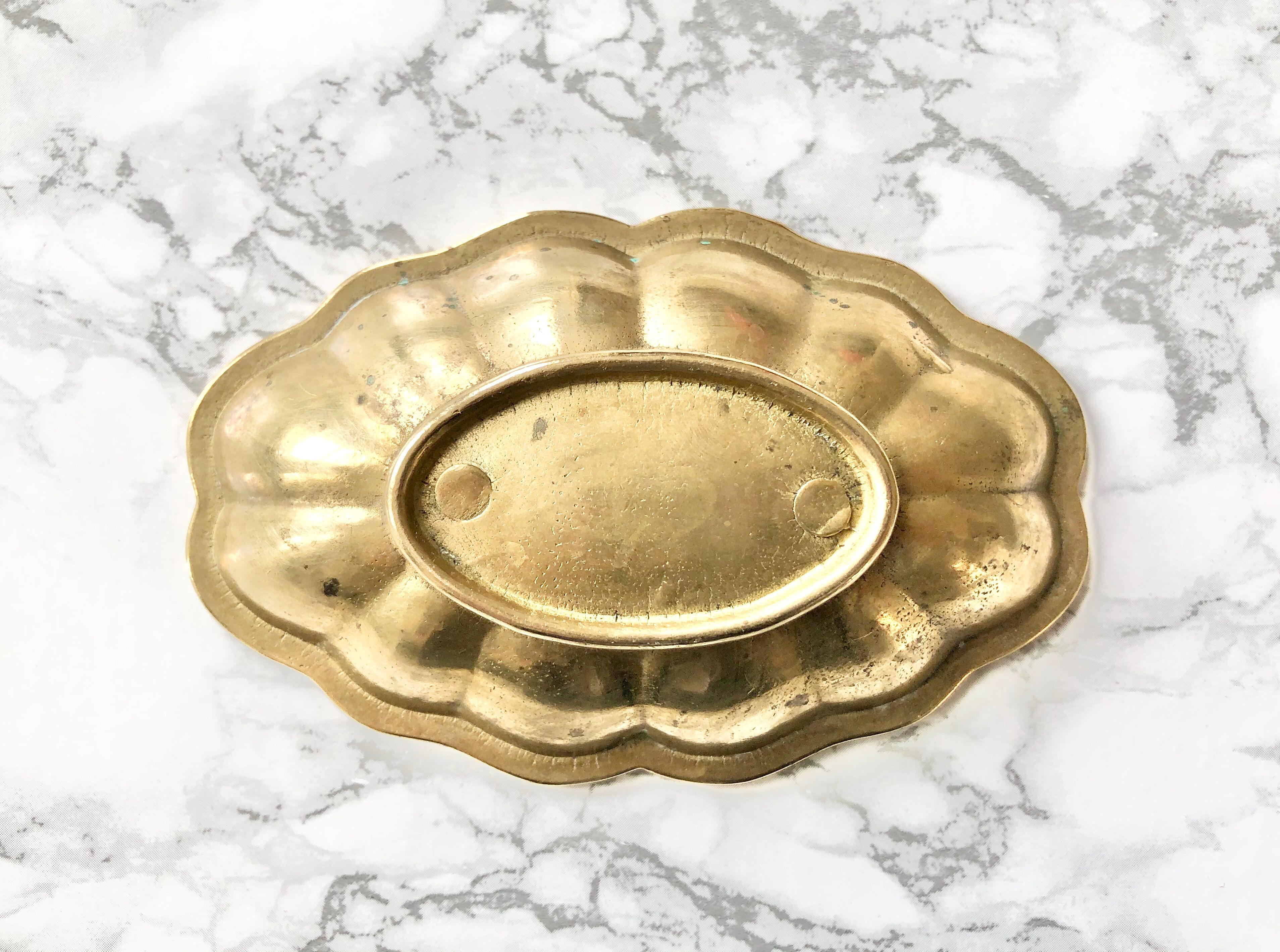 Set of 3 vintage cups in the shape of gold brass flowers