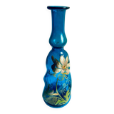 Carafe en verre bleu turc et émaillé, par Théodore Legras, XIXe.