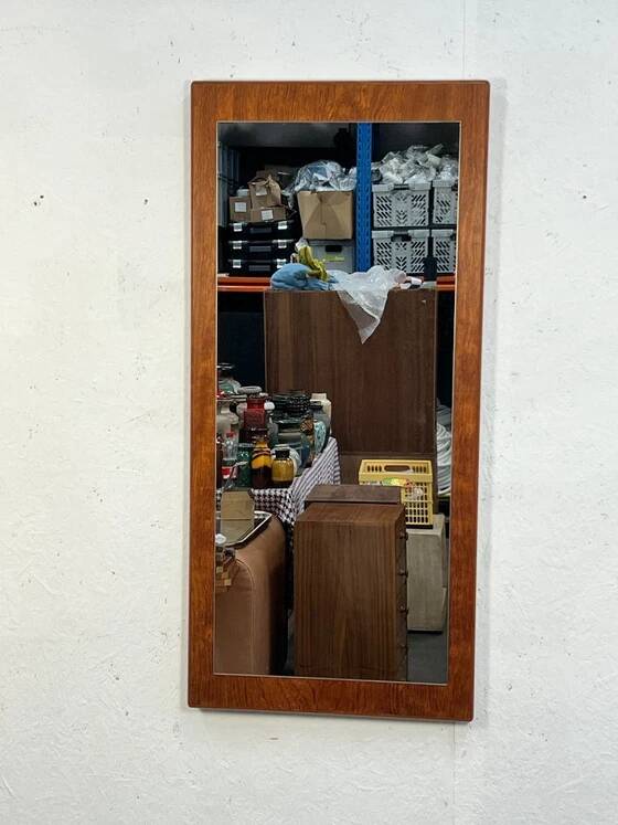 Miroir vintage XL en teck, Scandinavie, années 1970