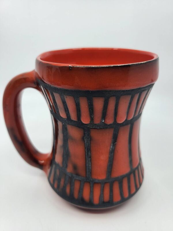 Vase ansé Roger Capron en céramique Rouge, Vallauris, France 1950