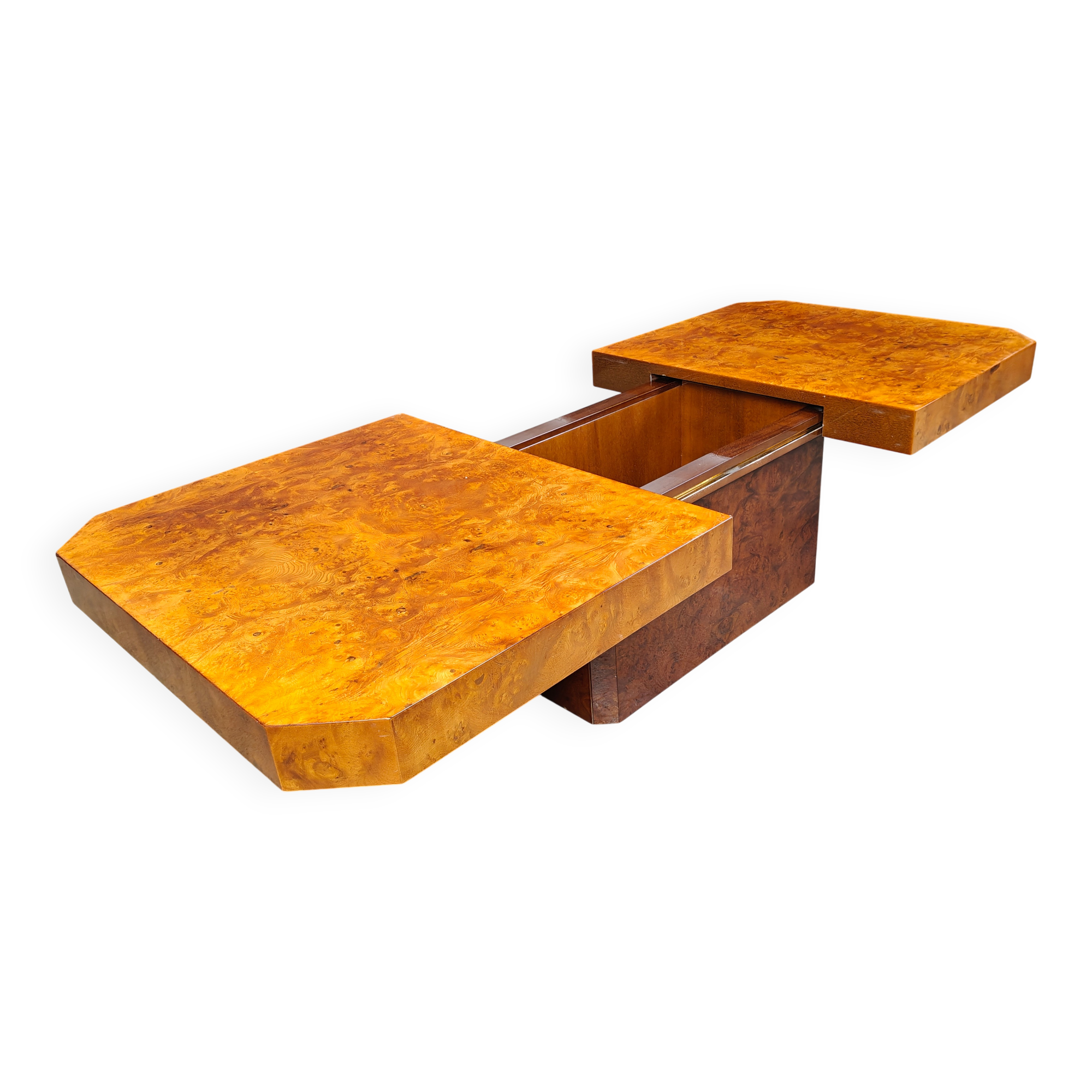 Hollywood regency hidden bar coffee table, 1970s