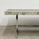 Vintage coffee table in chromed metal and ceramic