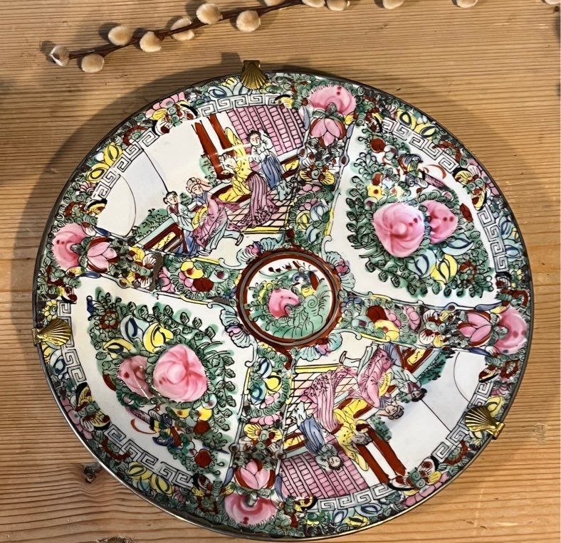 Hand-painted porcelain plate Asia