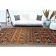 Vintage Turkish Oushak handmade wool cotton red area rug 178x335