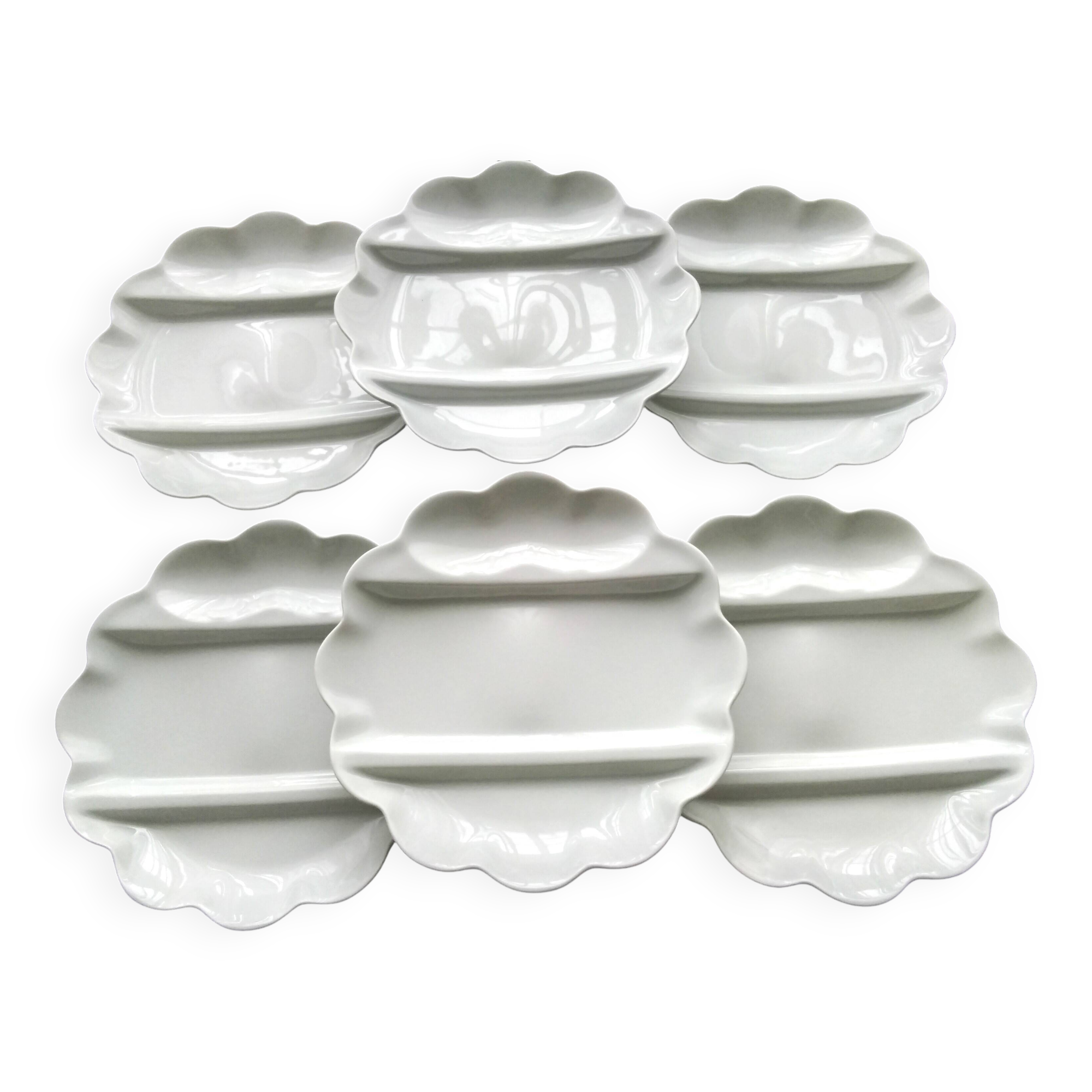 6 Limoges porcelain asparagus plates