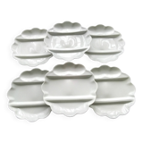 6 Assiettes à asperges en porcelaine de Limoges