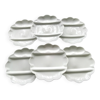 6 Limoges porcelain asparagus plates