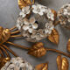 Vintage hydrangea wall lamp, 1950s