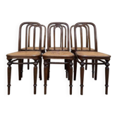 Suite de 6 chaises bistrot Thonet en cannage restaurées