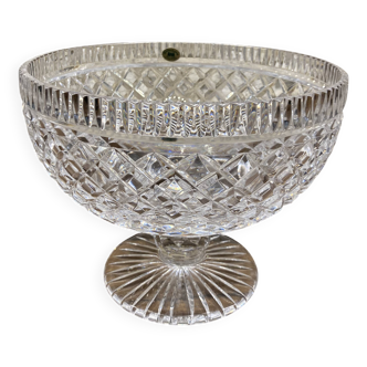 Large cut crystal bowl signed Tyrone – Irish Crystal with label