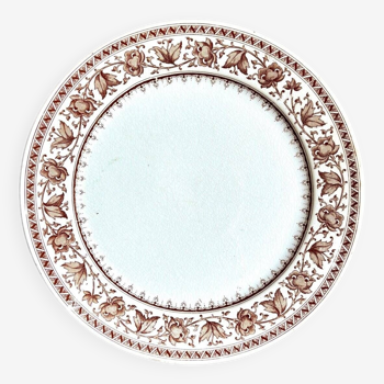 Sarreguemines flat plate in iron clay, "Syra" service