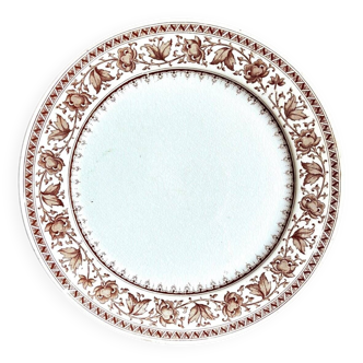 Sarreguemines flat plate in iron clay, "Syra" service