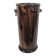 Wooden umbrella stand turned and patinated with iron rings