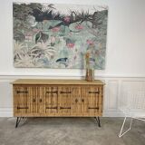 Vintage Audoux Minnet style  rattan sideboard