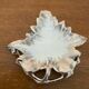 Antique limoges porcelain butter dish leaf shape white & chrome vintage
