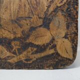 carved wooden shelf