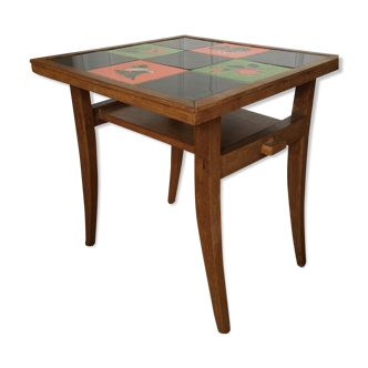Side table with tiles of faience