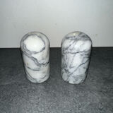 Salière et poivrière en marbre de Crrare