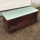 Antique wooden and tapestry chest