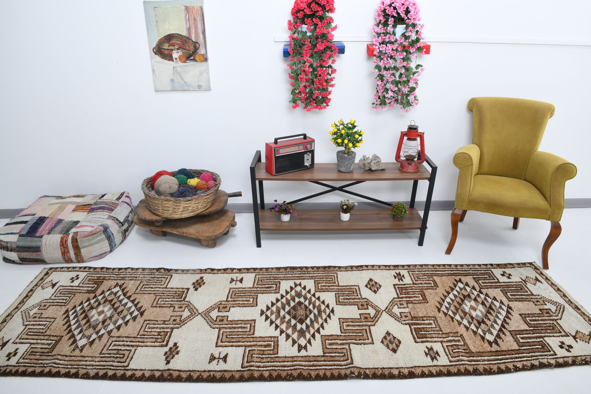 3X10 Turkish Vintage Runner Rug, 3x10 Runner Rug, 325x90Cm