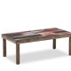 Capron. Black and red glazed stoneware 'navette' coffee table. 1960s.