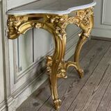 Louis XV style console table in gilded wood, 19th century