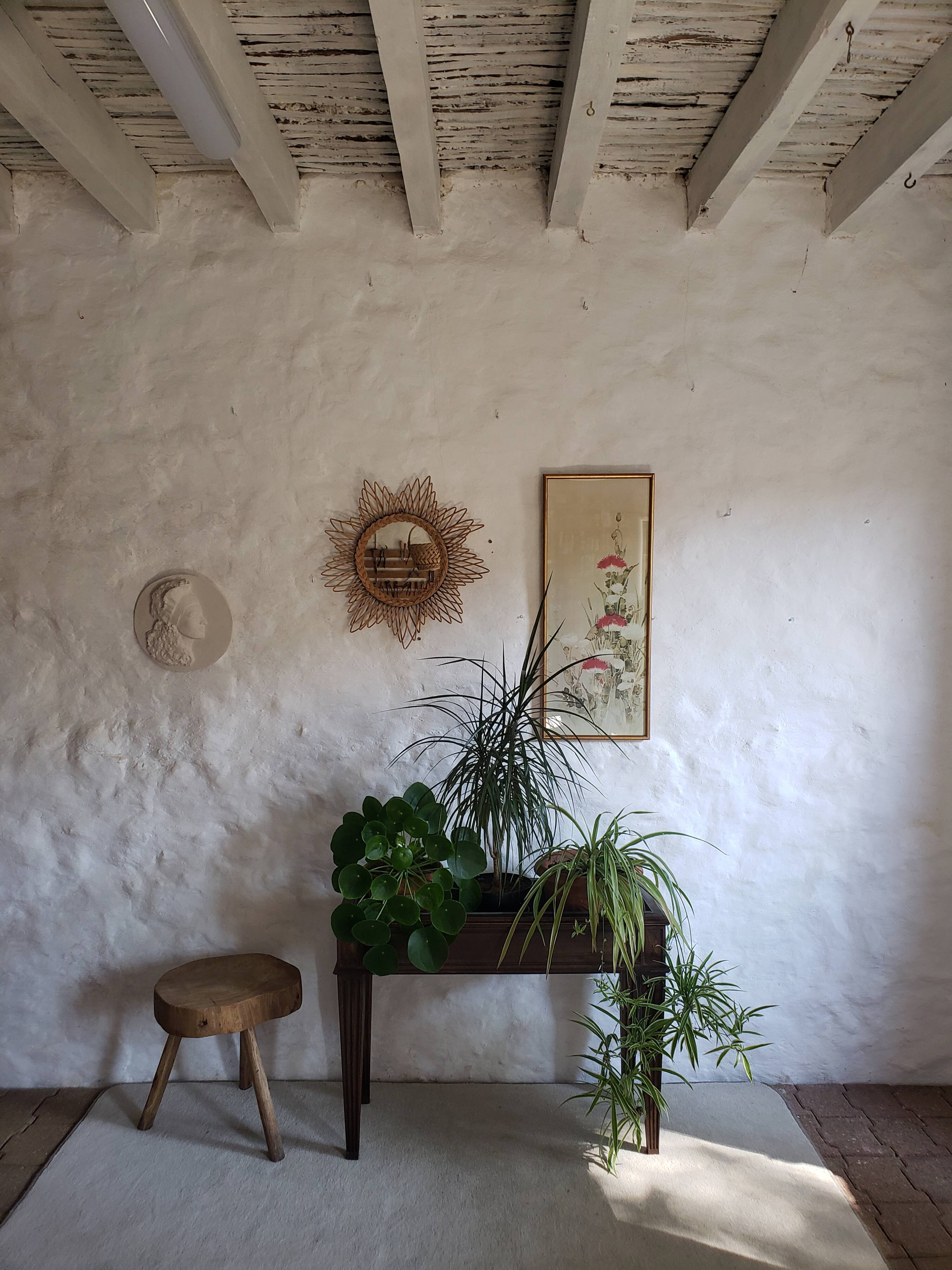 1900 indoor planter in beech and zinc