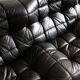 Kashima three seater sofa in black leather by Michel Ducaroy for Ligne Roset, 1970s