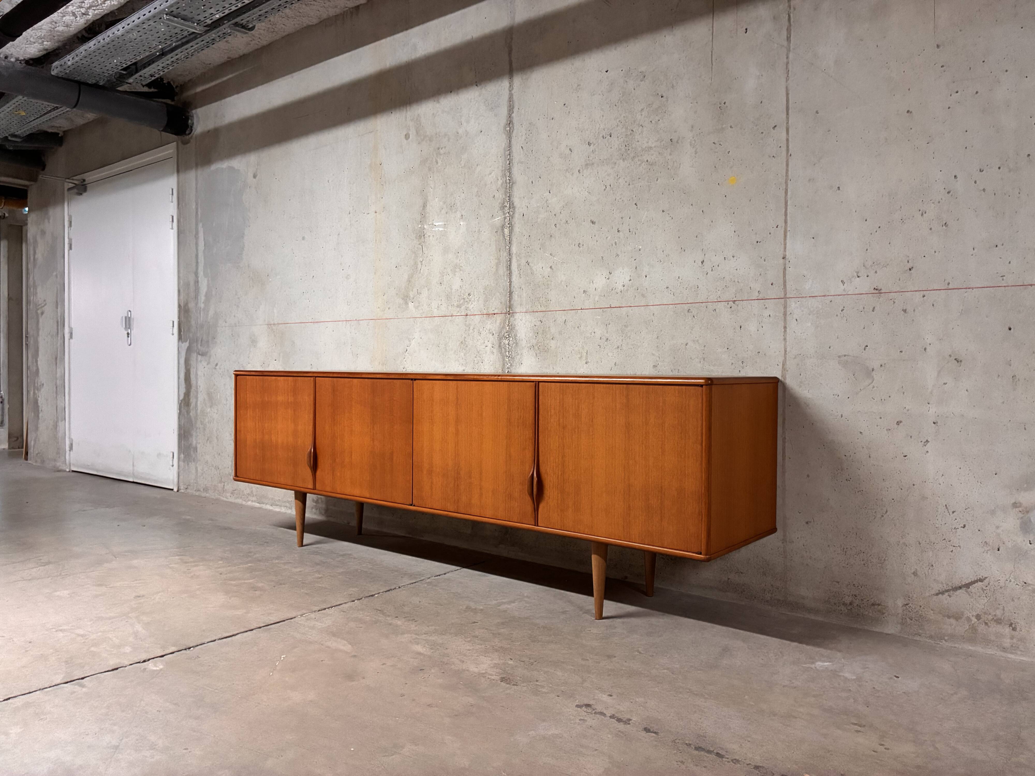 Vintage 1960s Scandinavian blonde teak sideboard