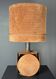 Midcentury XL ( 82 cm ) imposing terracotta suede table lamp. 1970s