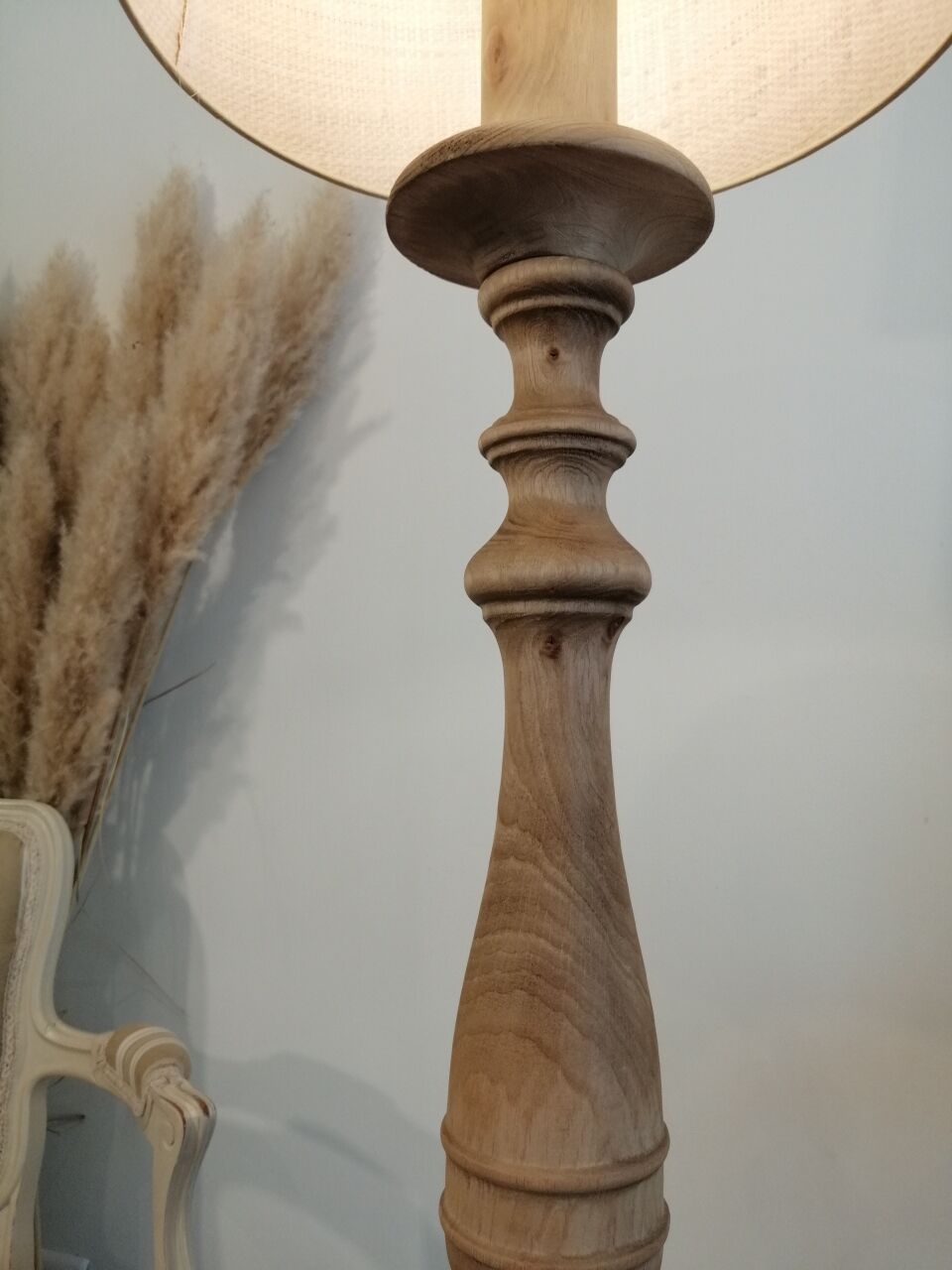 Vintage wooden floor lamp