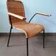 Rattan armchair, metal structure, Germany, 70s