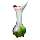 Vase cœur vintage – Verre soufflé rouge – Années 70