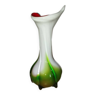 Vintage heart vase – Red blown glass – 1970s
