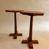 Graphic wooden stool pairs