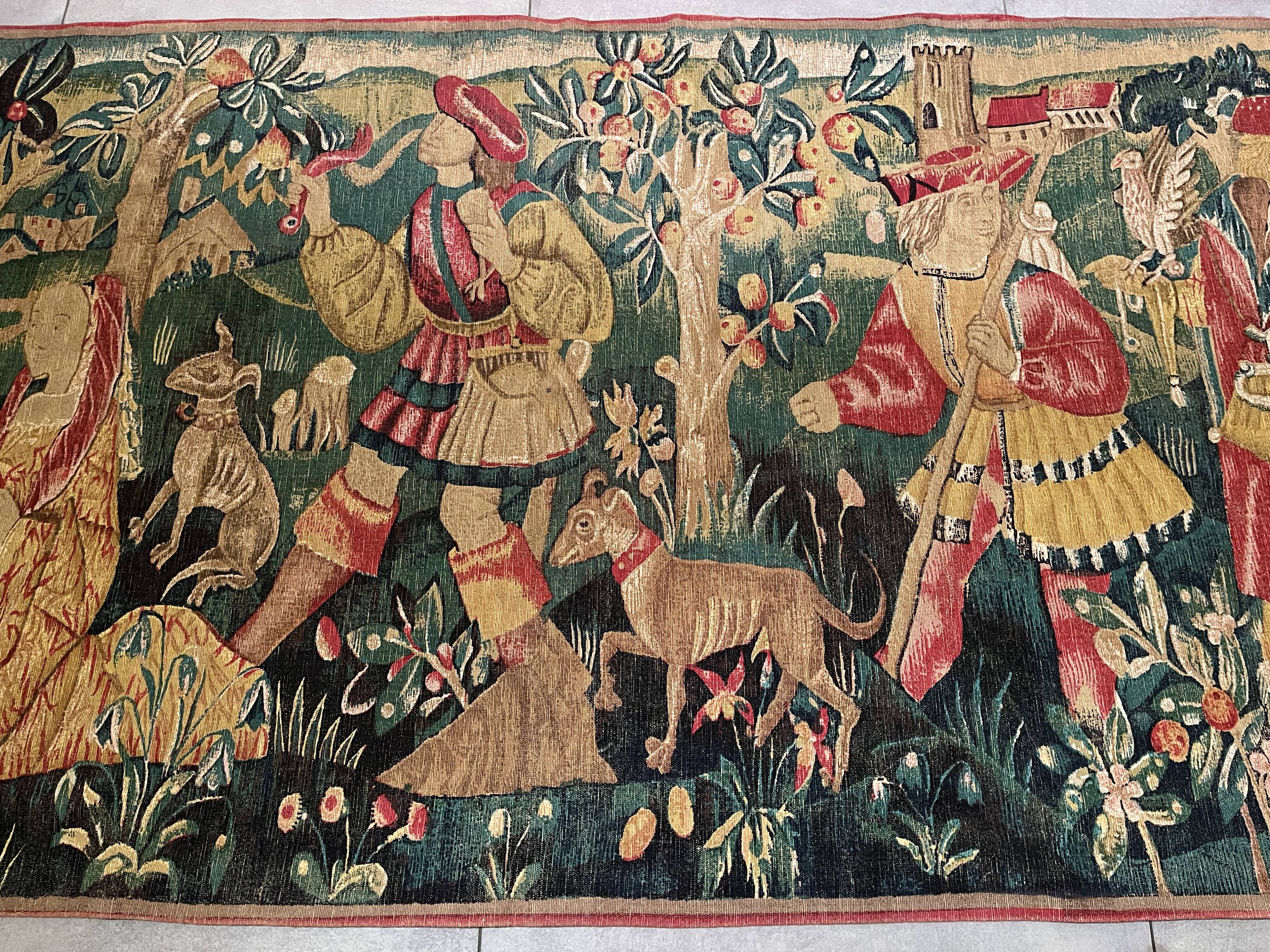 "Falcon Hunting" Wall Hanging Tapestry