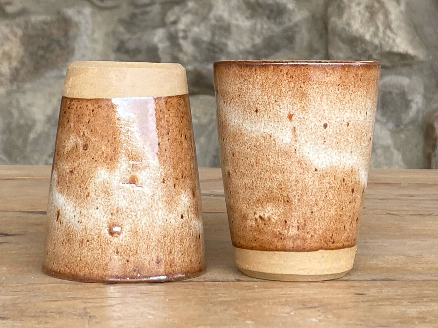 2 stoneware mugs by Roger Jacques