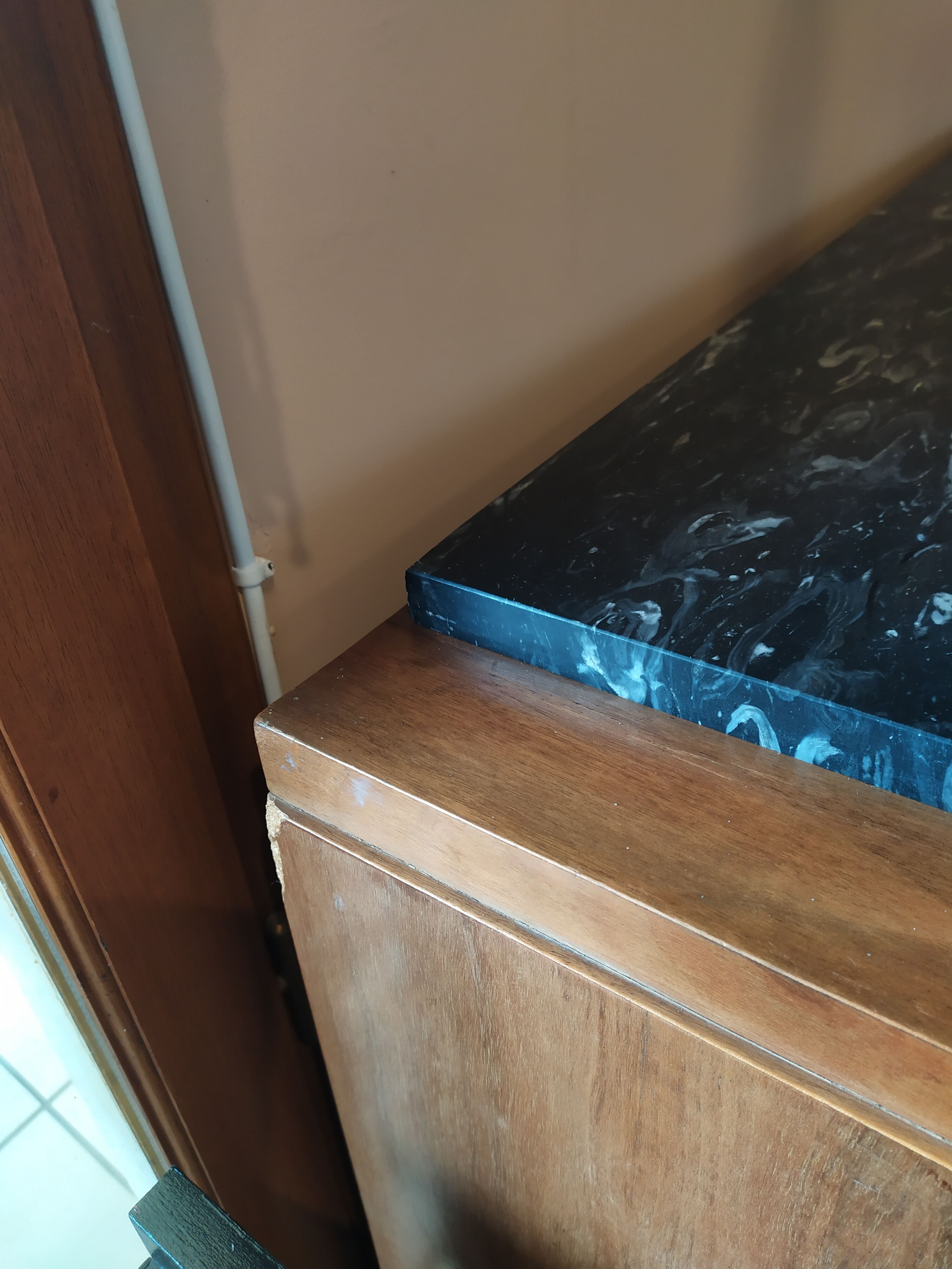 Art deco buffet on marble